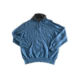 Neiman Marcus 1/4 Zip Pullover Merino Wool Sweater Men’s Large Sleeve Knit